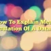 How To Explain Mean Calculation Of A Data Set